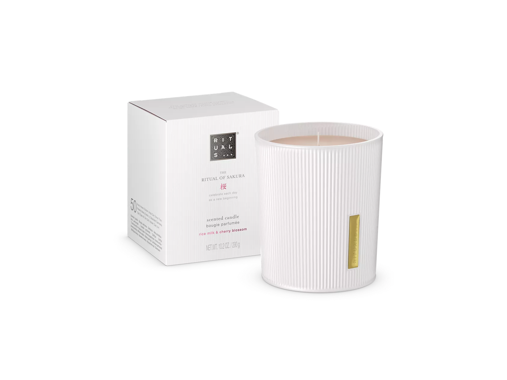 Rituals luksusowe świece zapachowe do biura w białym eleganckim opakowaniu i szklanym pojemniku