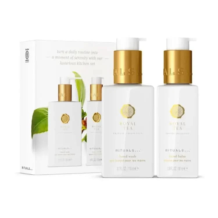 Rituals mini zestaw dla firm zawierający luksusowy płyn do mycia rąk i balsam do rąk