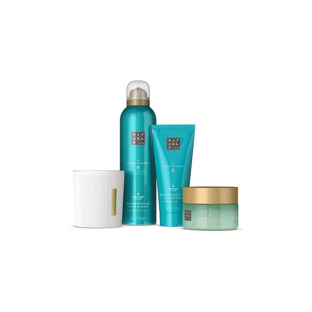 Zestaw prezentowy Rituals The Ritual of Karma z kosmetykami do pielęgnacji ciała i świecą zapachową