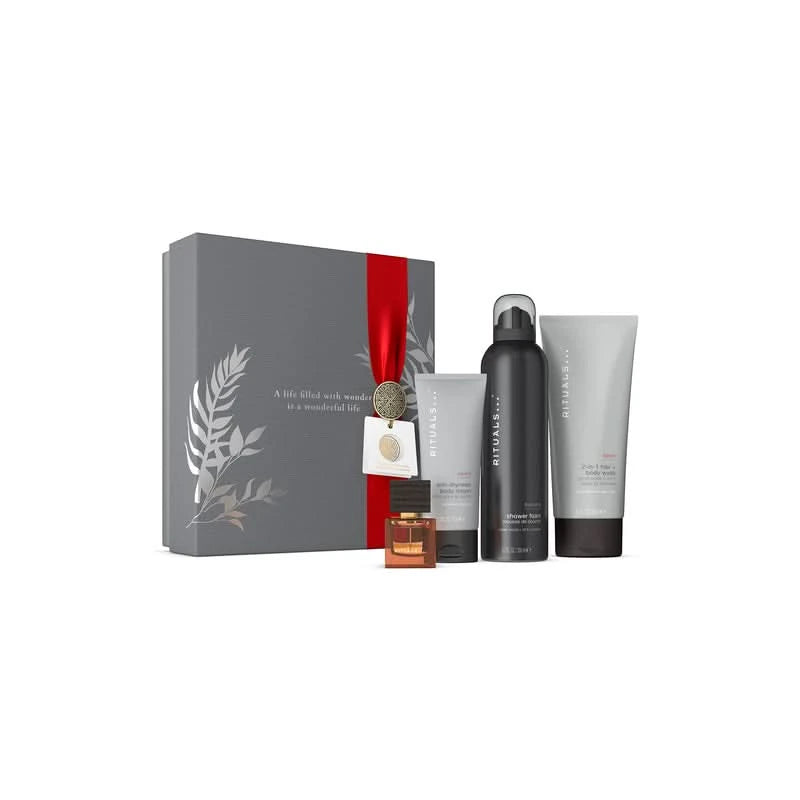 Zestaw prezentowy Rituals Homme dla firm z eleganckim opakowaniem i kosmetykami do pielęgnacji męskiej