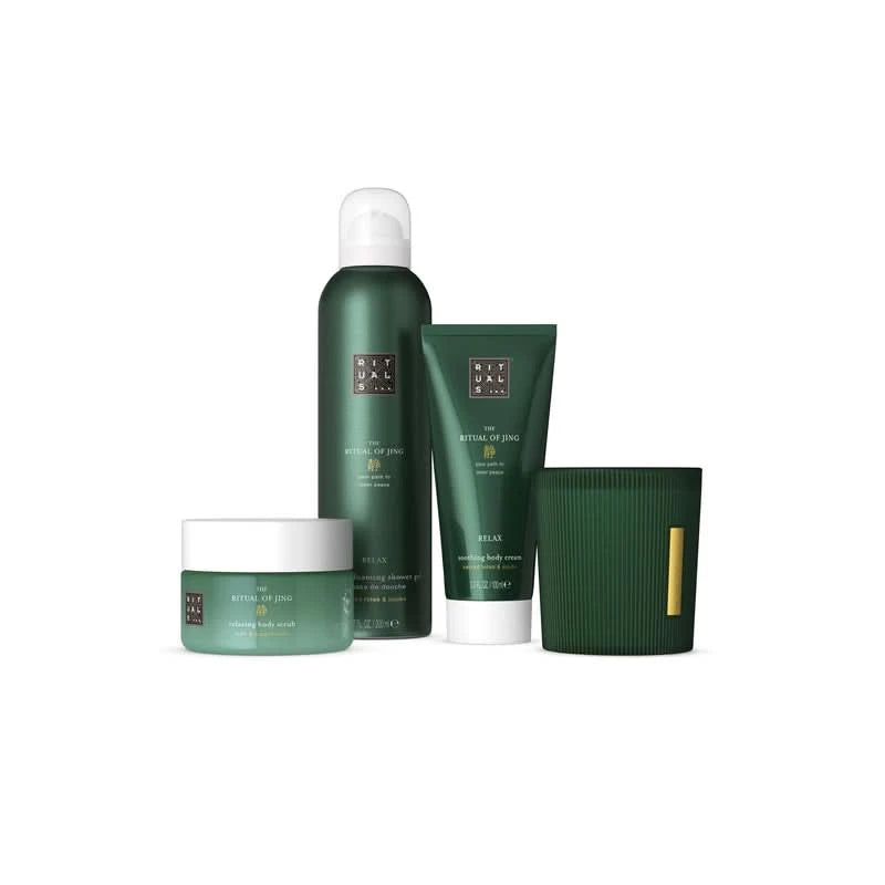 Zestaw prezentowy THE RITUAL OF JING dla firm od Rituals z kremem, pianką, balsamem i świecą