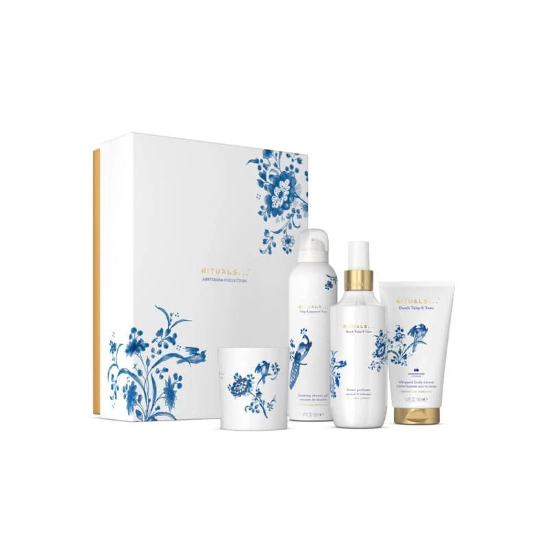 Zestaw upominkowy Rituals Amsterdam Collection z kremem, balsamem i świecą w eleganckim opakowaniu