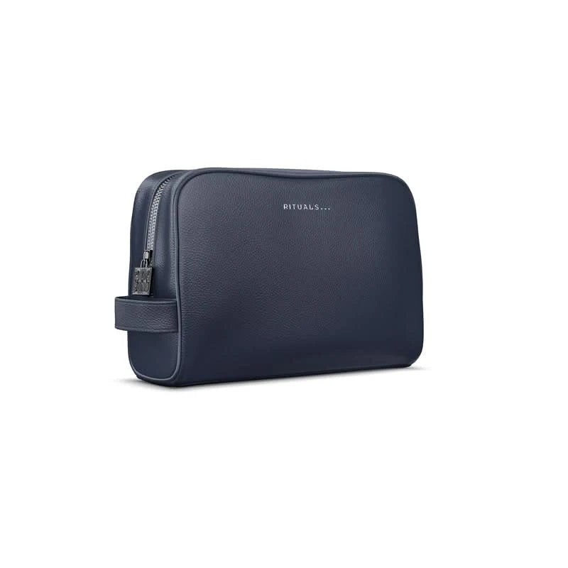 Niebieska skórzana kosmetyczka z nadrukiem Rituals zestaw upominkowy Rituals dla mężczyzn