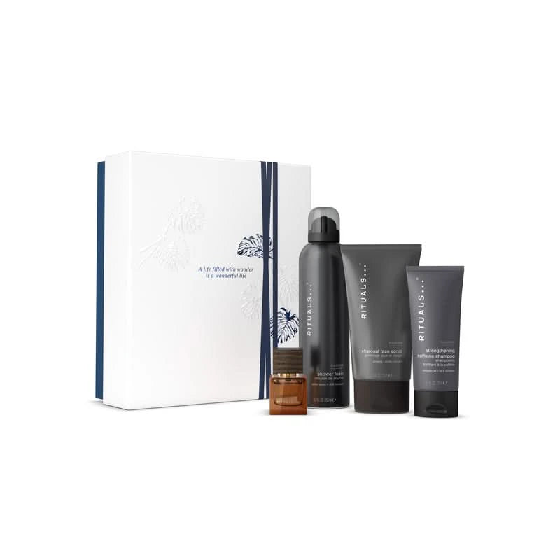 Zestaw kosmetyków Rituals dla mężczyzn z produktami do pielęgnacji ciała w eleganckim opakowaniu