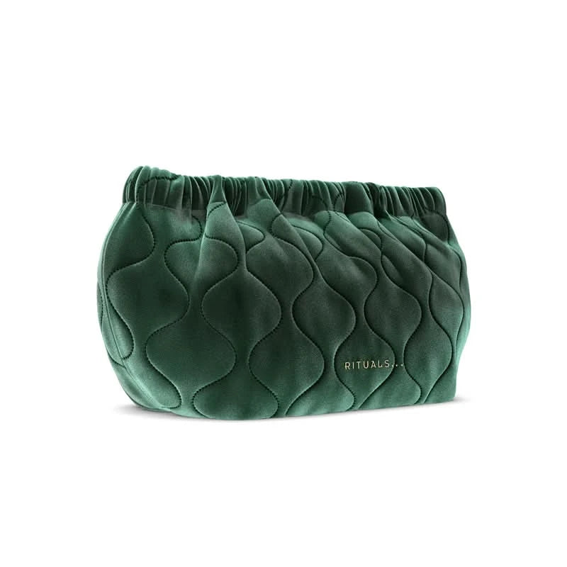 Zielony welurowy kosmetyczka z logo Rituals w zestawie upominkowym Rituals dla firm